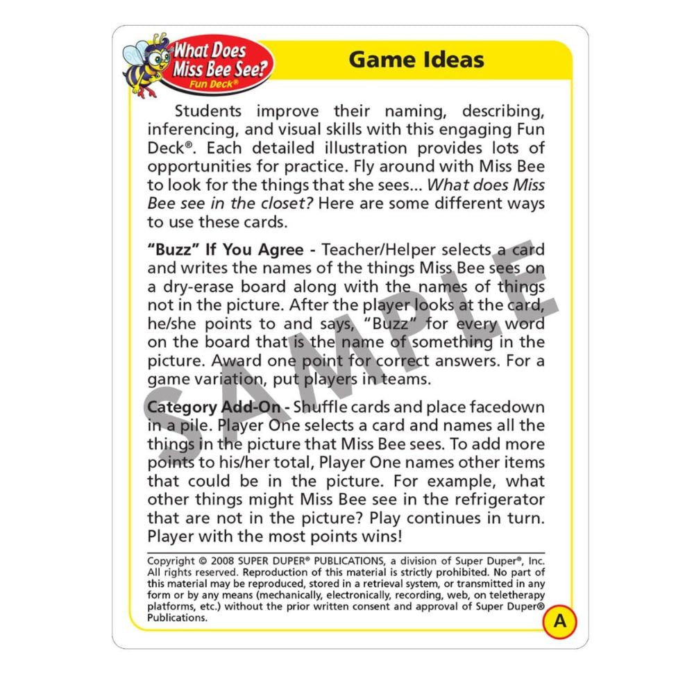 What Does Miss Bee See? Fun Deck®
