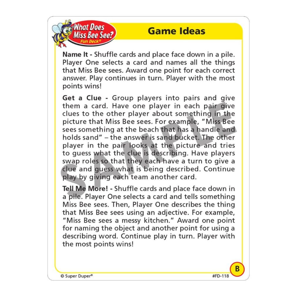 What Does Miss Bee See? Fun Deck®