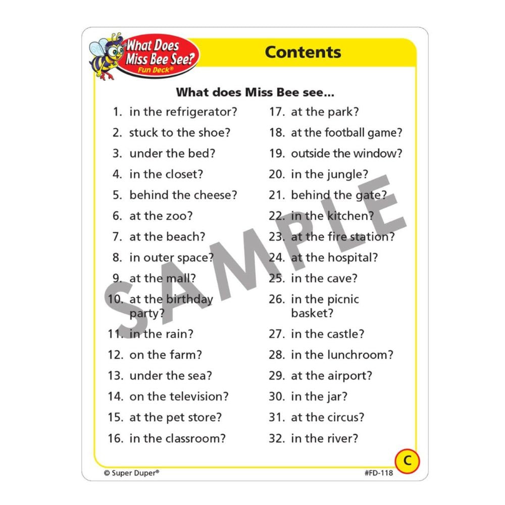 What Does Miss Bee See? Fun Deck®
