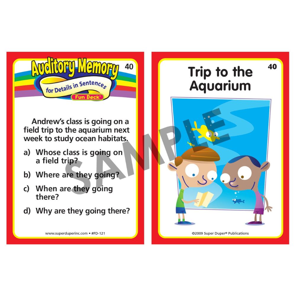 Auditory Memory for Details in Sentences Fun Deck