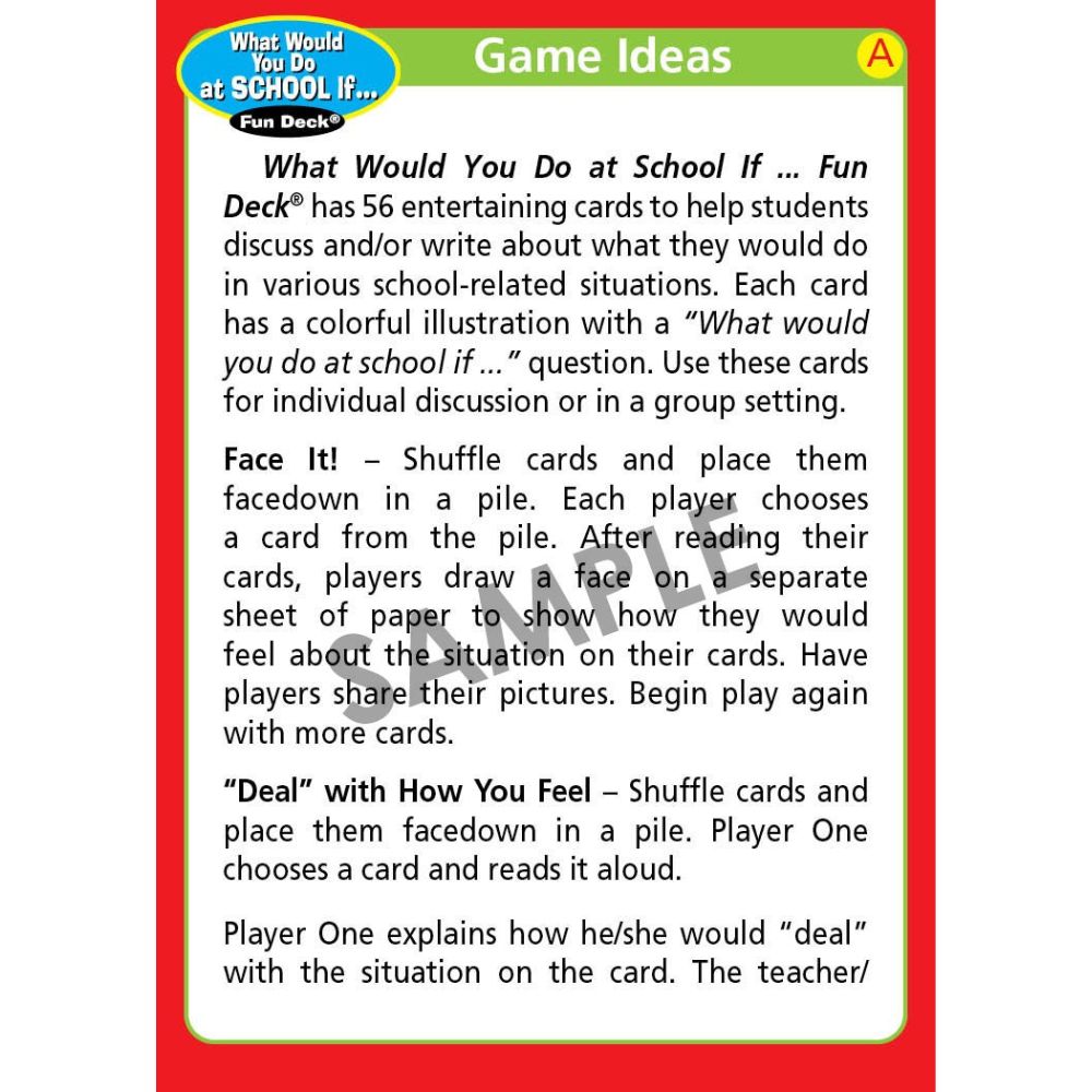 What Would You Do At School If... Fun Deck®