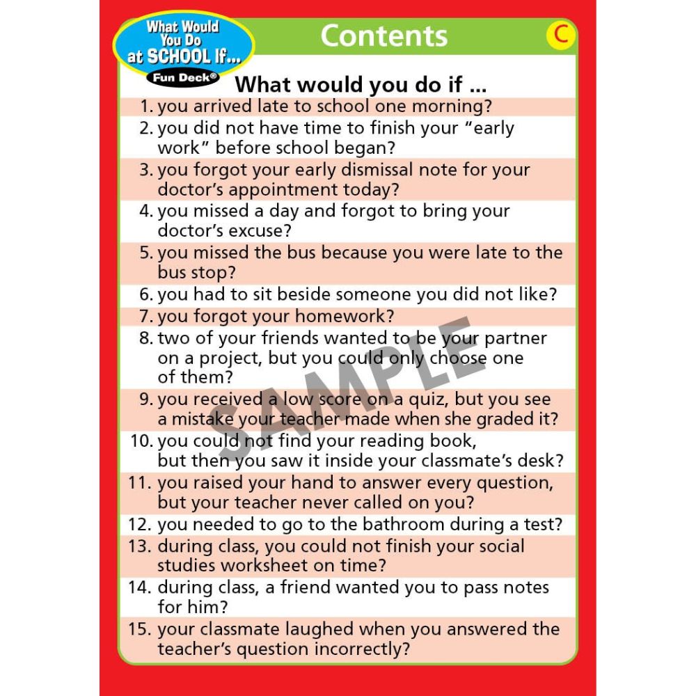 What Would You Do At School If... Fun Deck®
