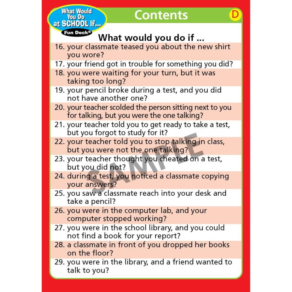 What Would You Do At School If... Fun Deck®