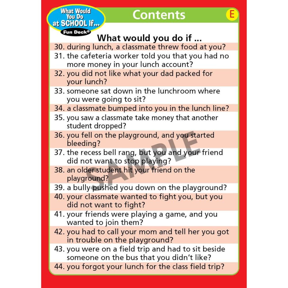 What Would You Do At School If... Fun Deck®