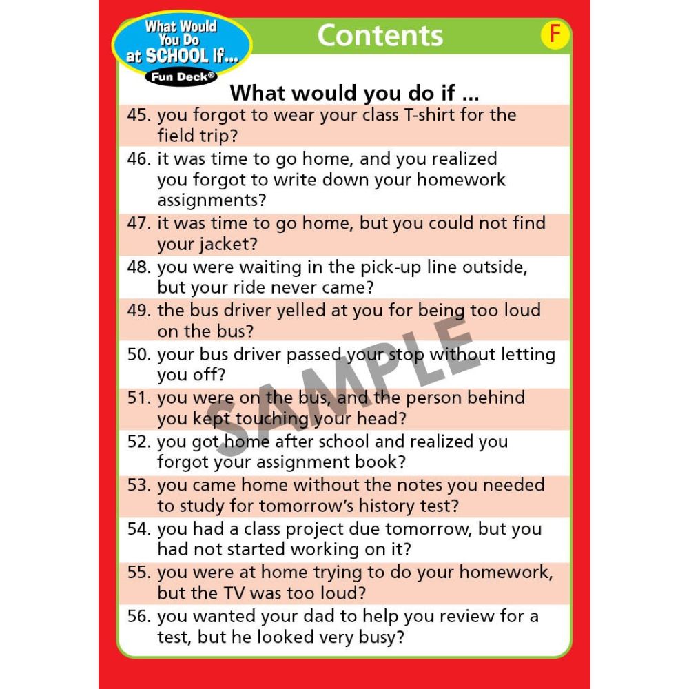 What Would You Do At School If... Fun Deck®