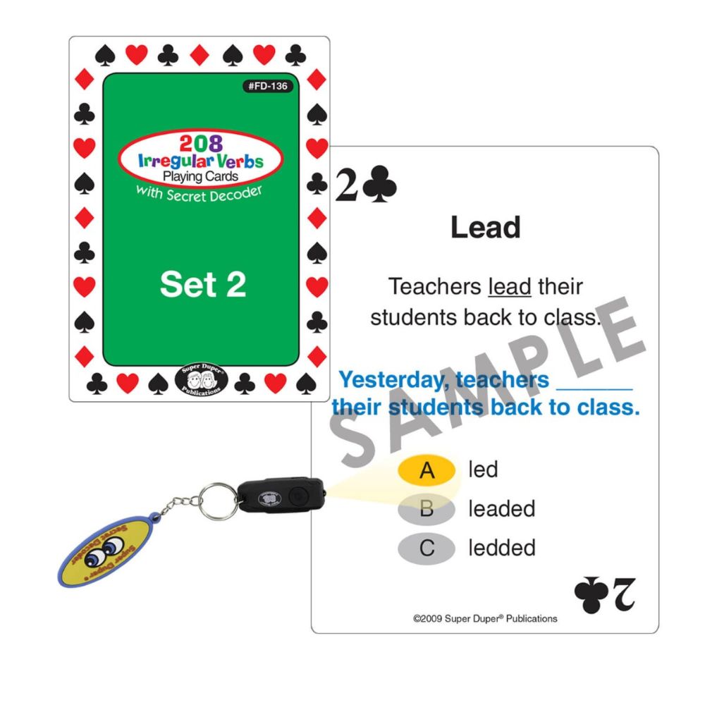 208 Irregular Verbs Playing Cards