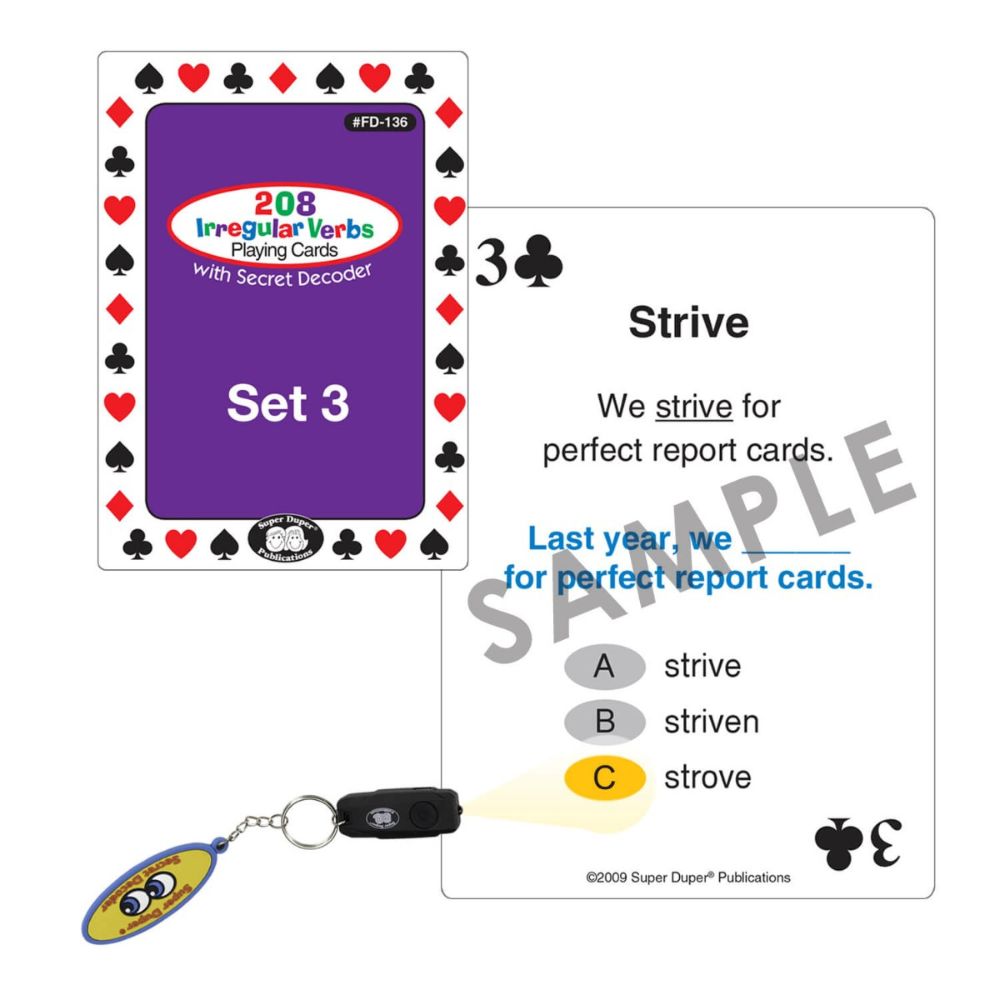 208 Irregular Verbs Playing Cards