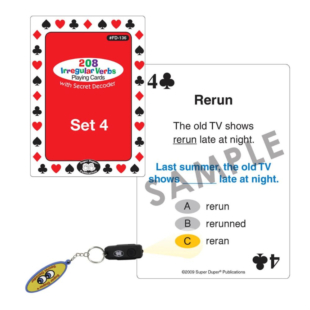 208 Irregular Verbs Playing Cards