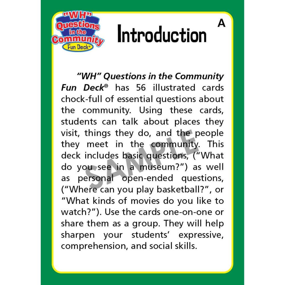 "Wh" Questions In The Community
