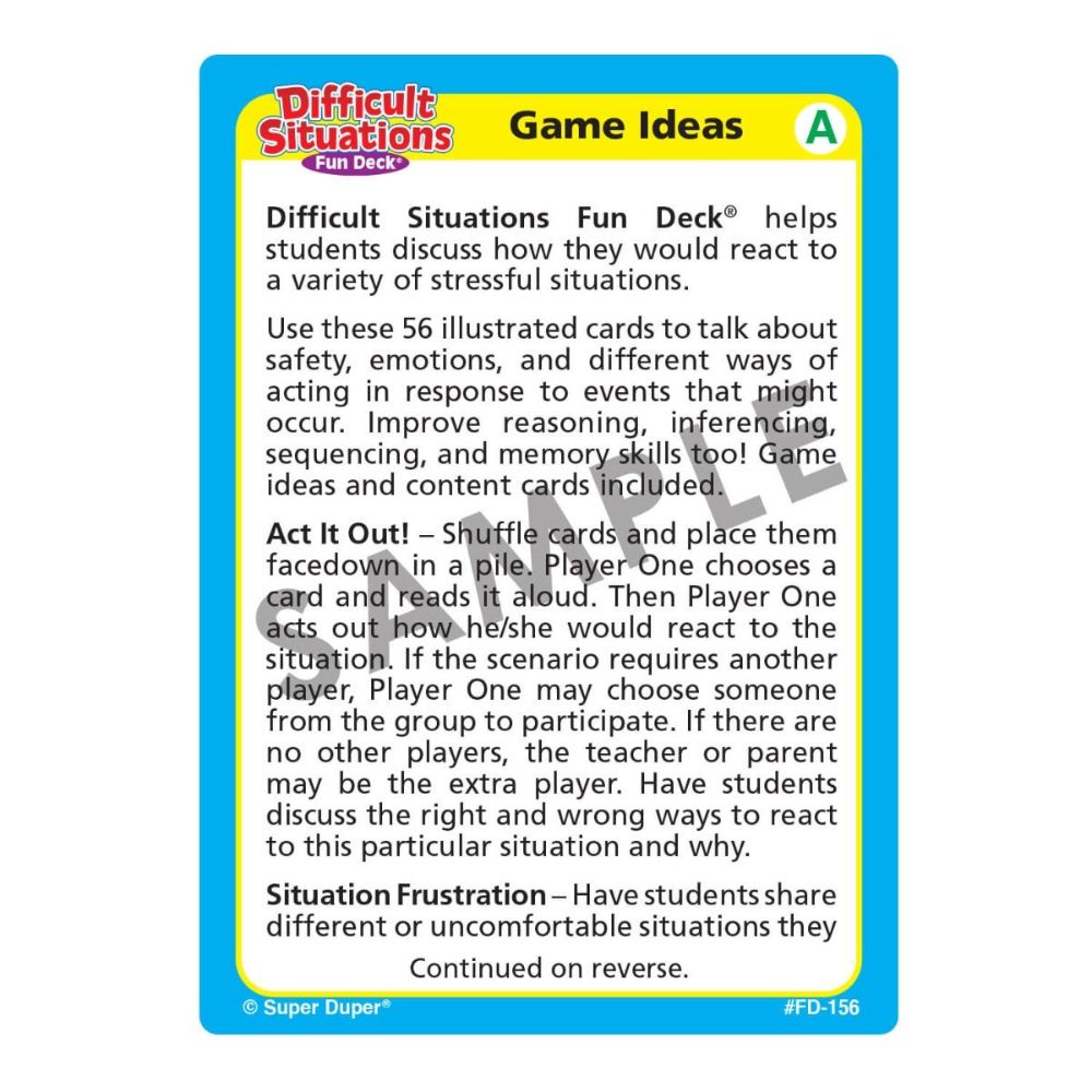 Difficult Situations Fun Deck