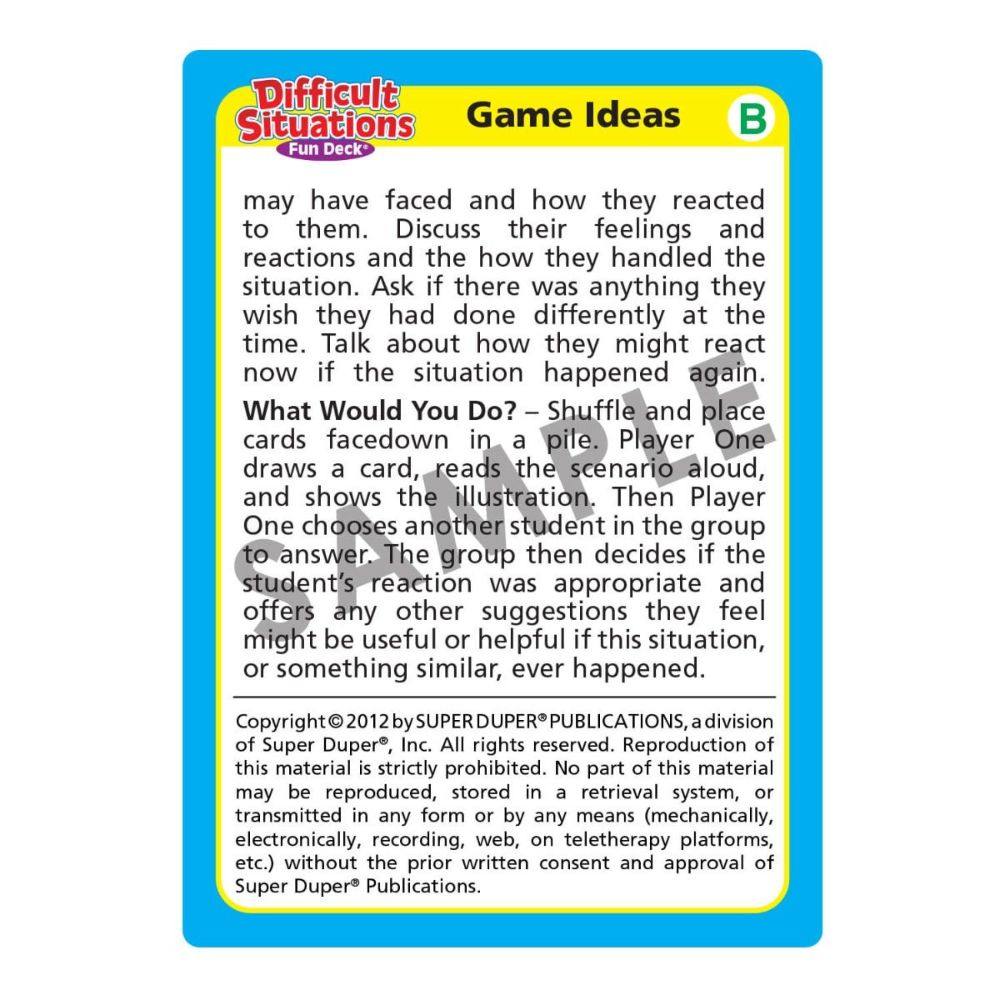 Difficult Situations Fun Deck