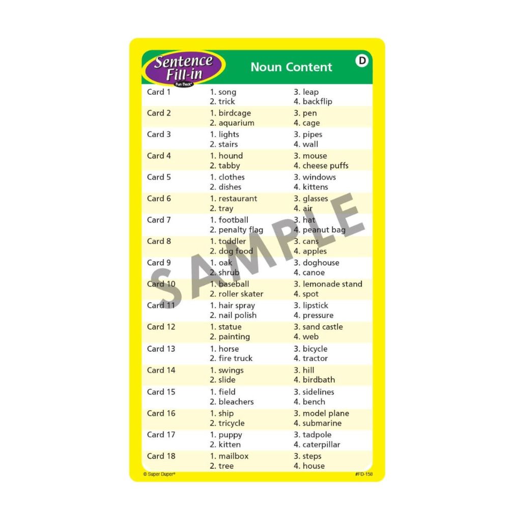 Sentence Fill-In Fun Deck®