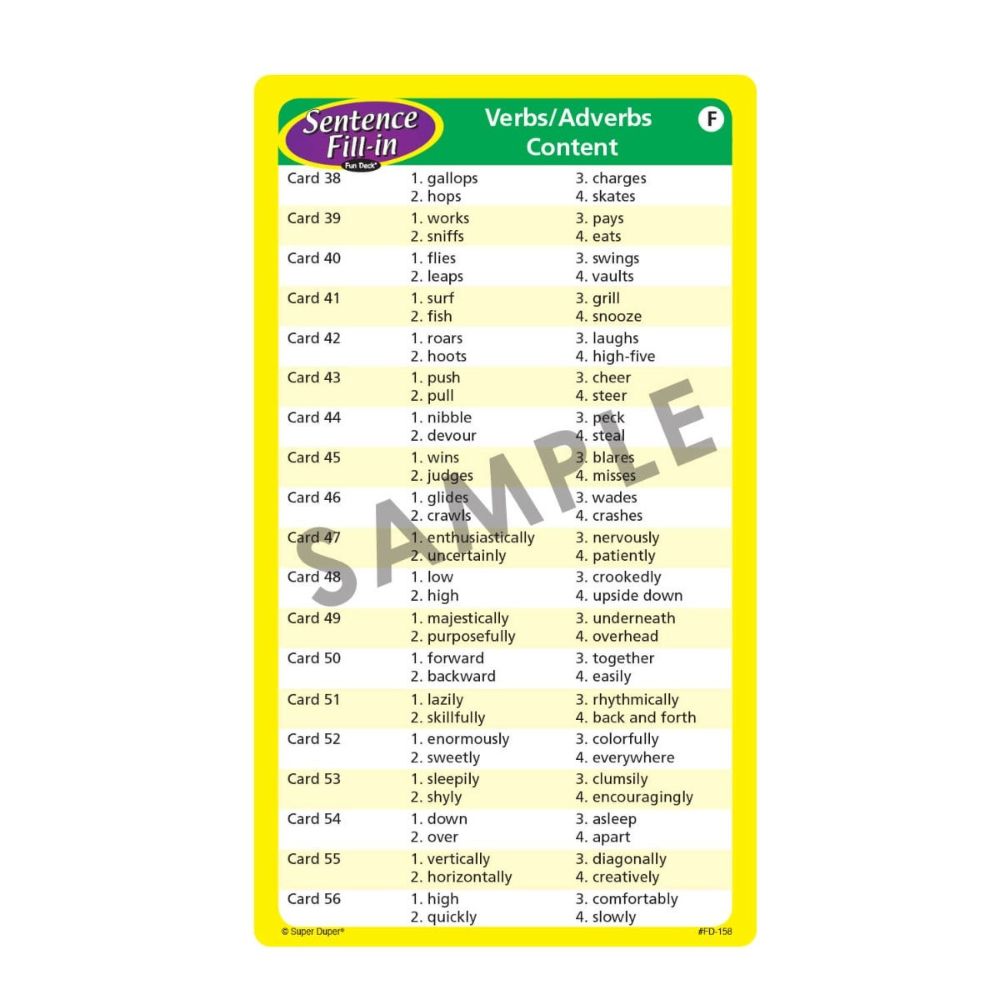 Sentence Fill-In Fun Deck®