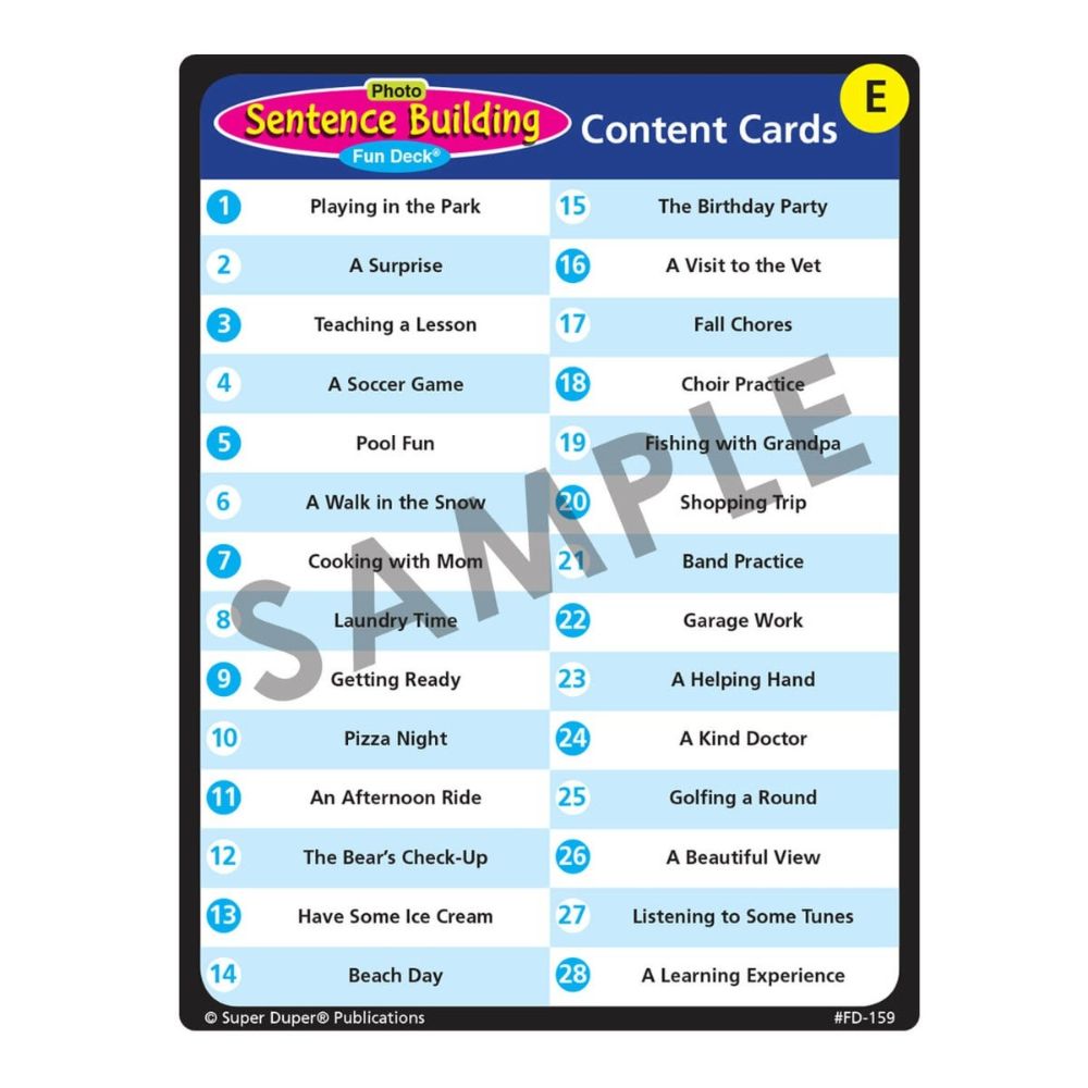 Photo Sentence Building Fun Deck®