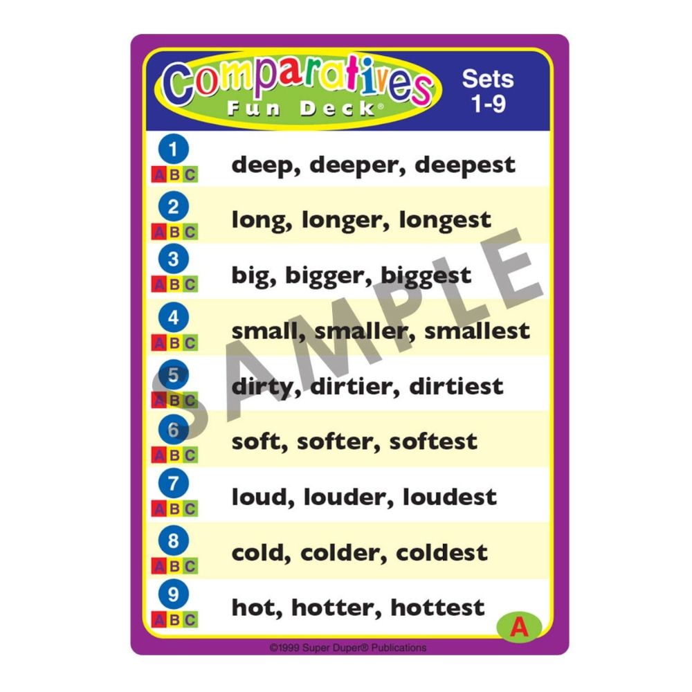 Comparatives Fun Deck, Sets 1-9