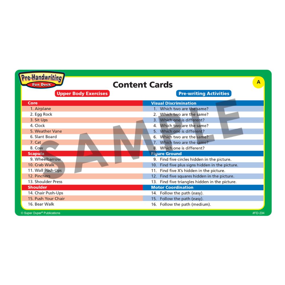 Pre-Handwriting Fun Deck®