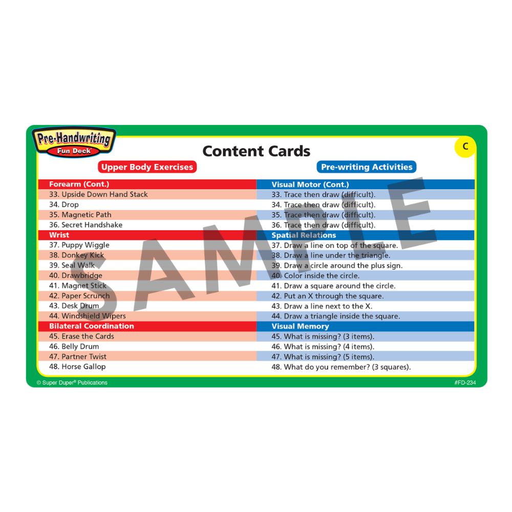 Pre-Handwriting Fun Deck®