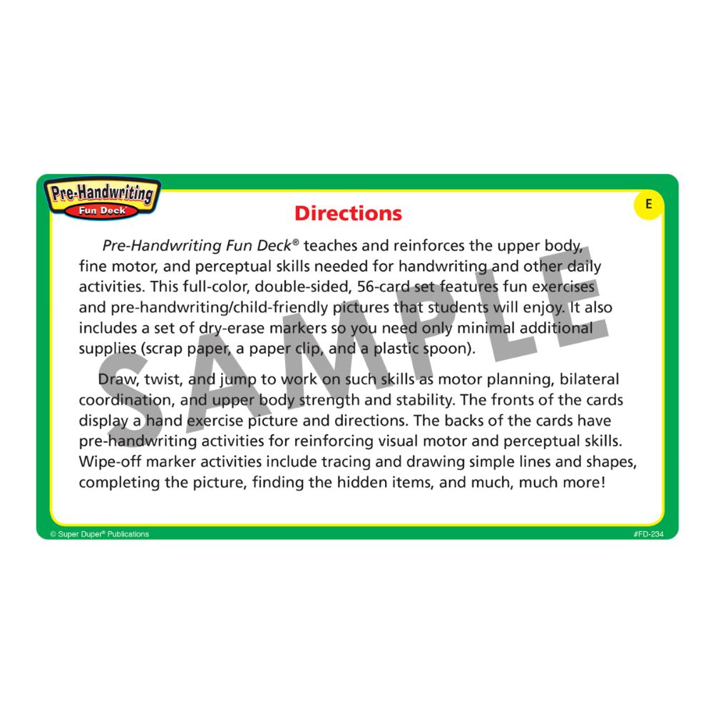Pre-Handwriting Fun Deck®