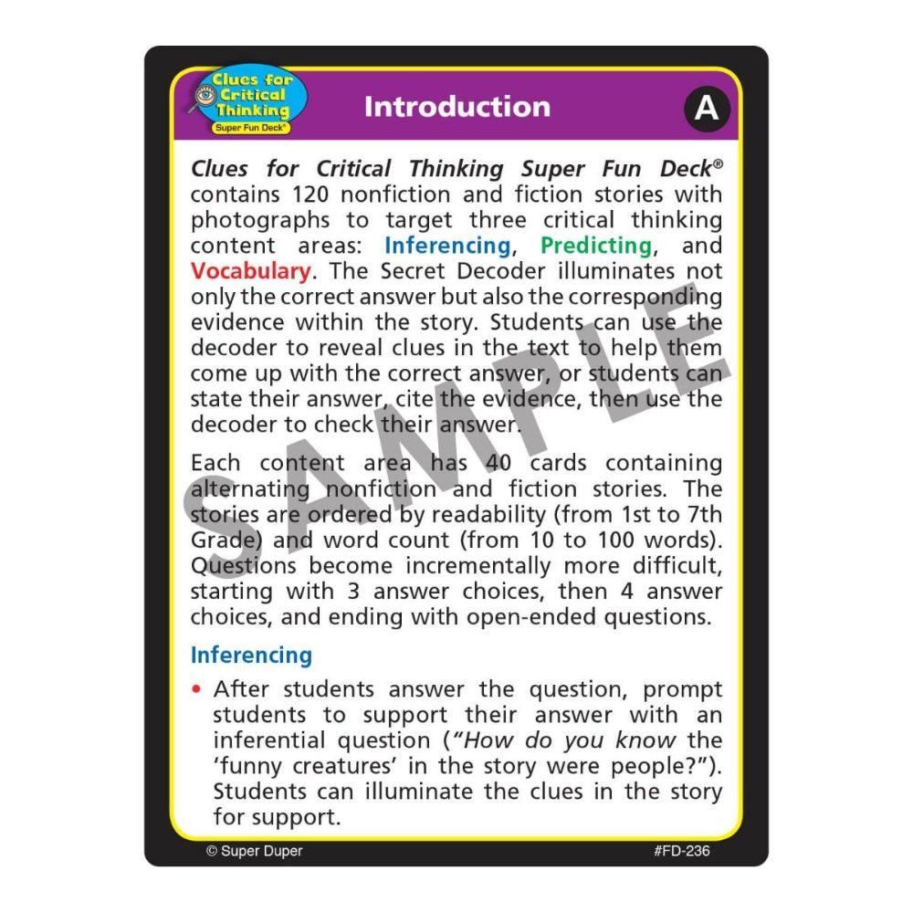 Clues For Critical Thinking
