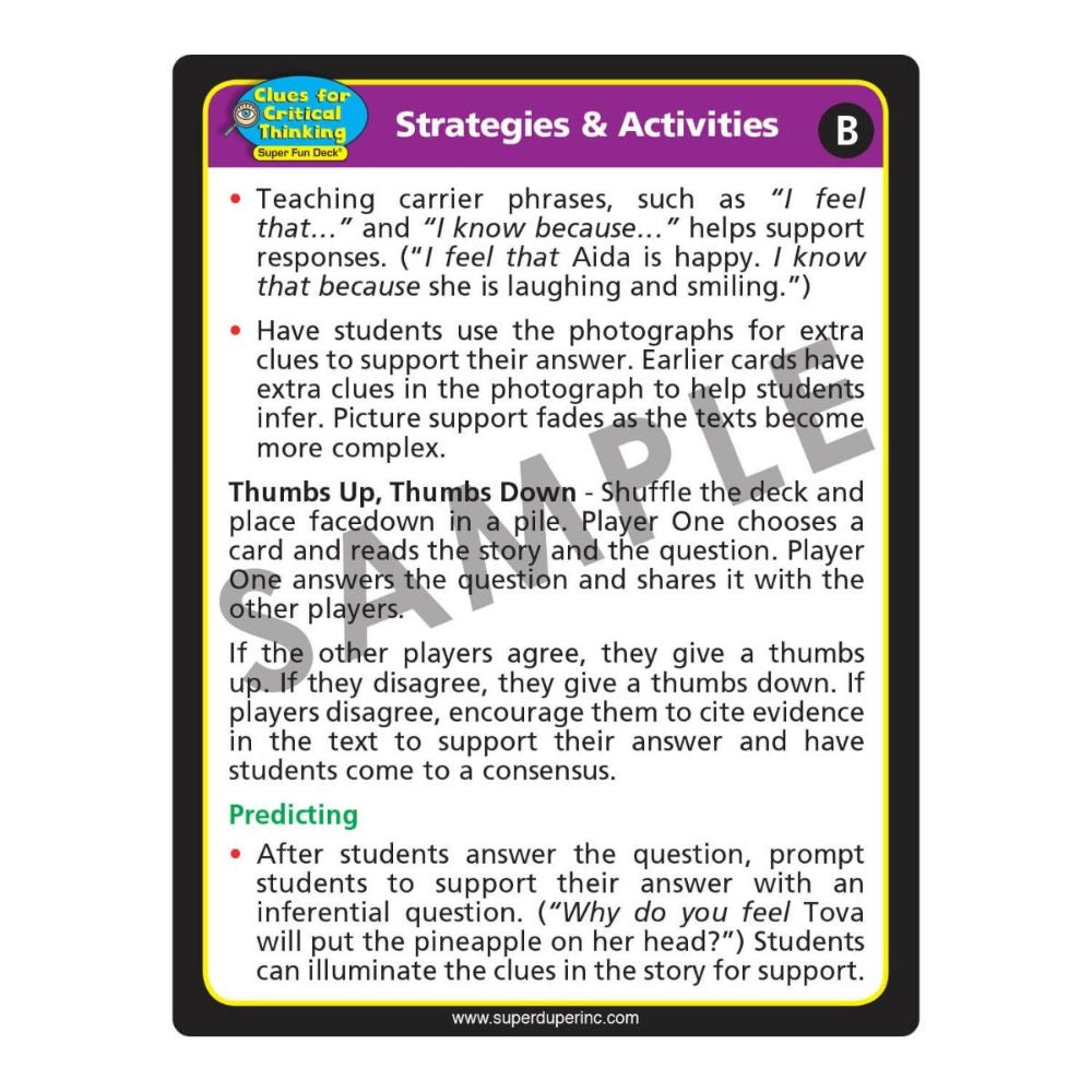Clues For Critical Thinking Super Fun Deck