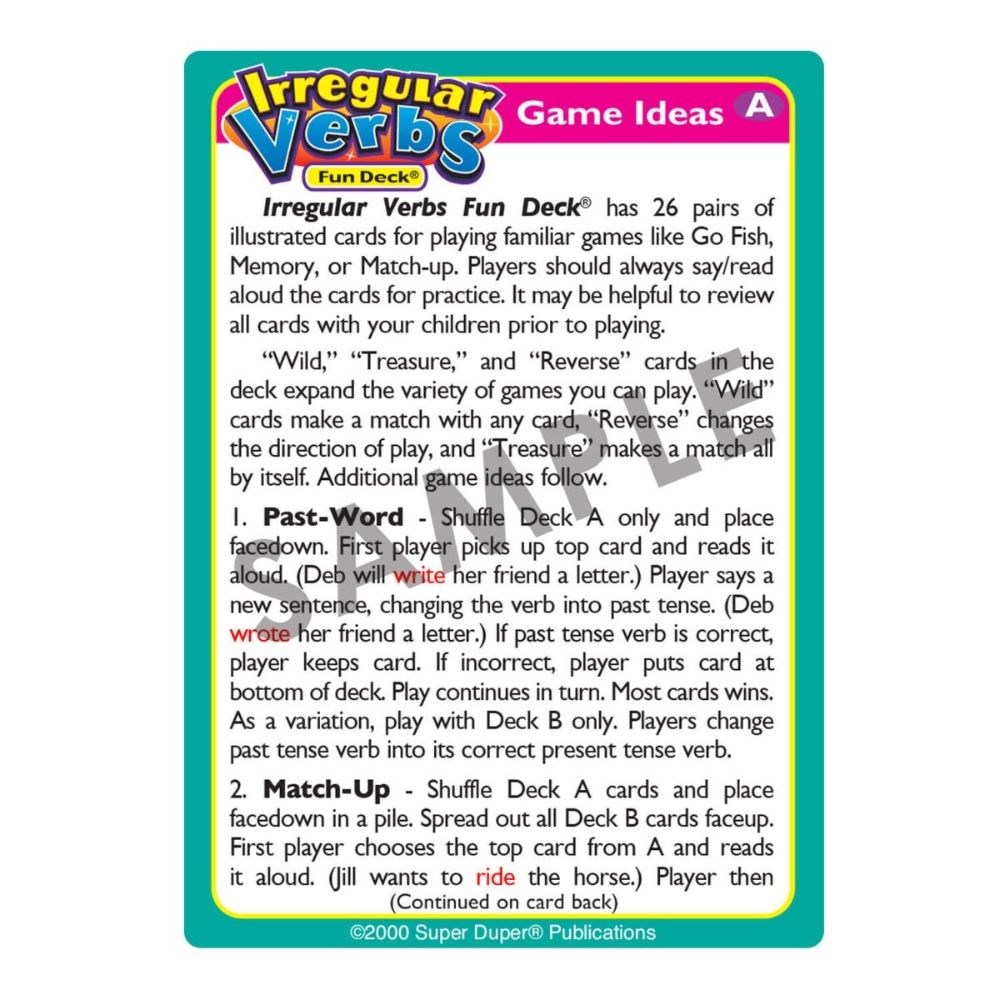 Irregular Verbs Fun Deck®