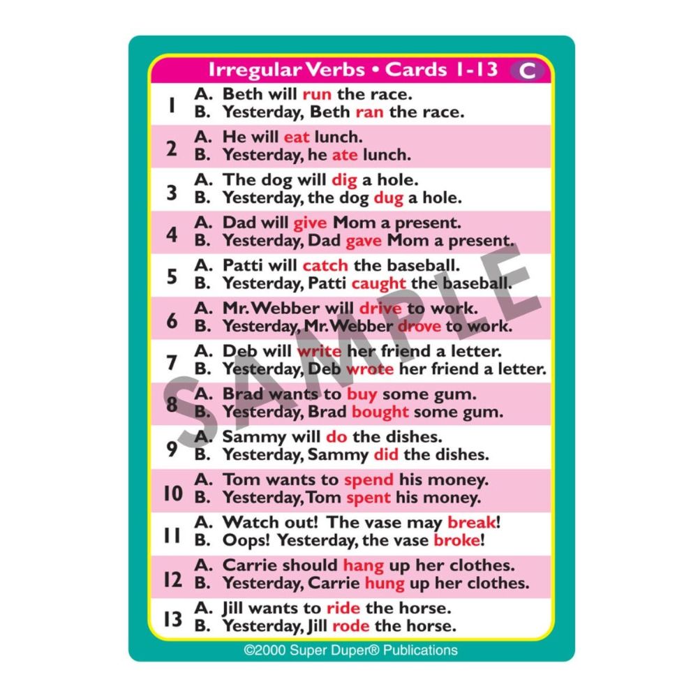 Irregular Verbs Fun Deck®