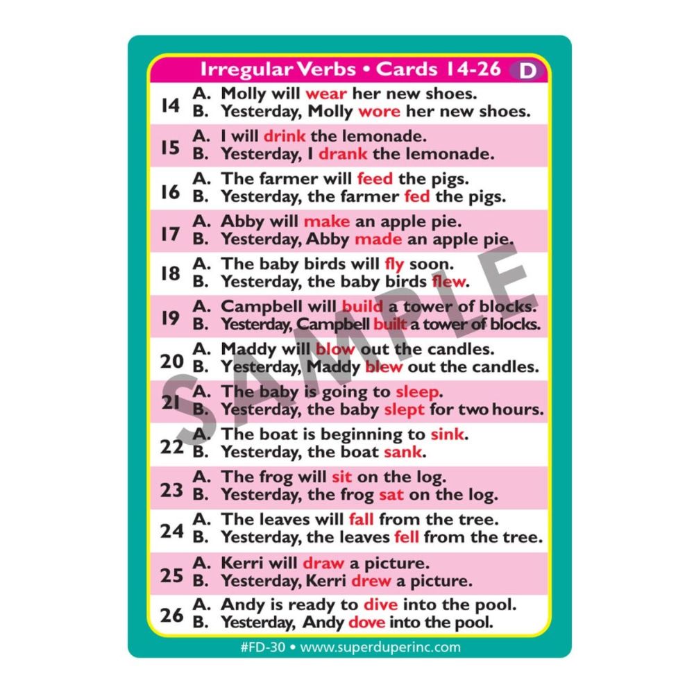 Irregular Verbs Fun Deck®