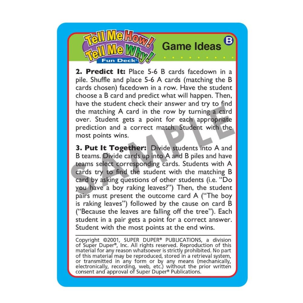 Tell Me How! Tell Me Why! Fun Deck®