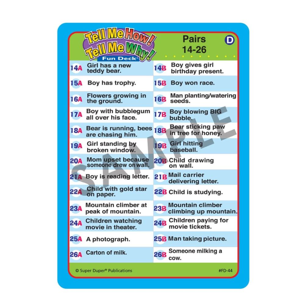 Tell Me How! Tell Me Why! Fun Deck®