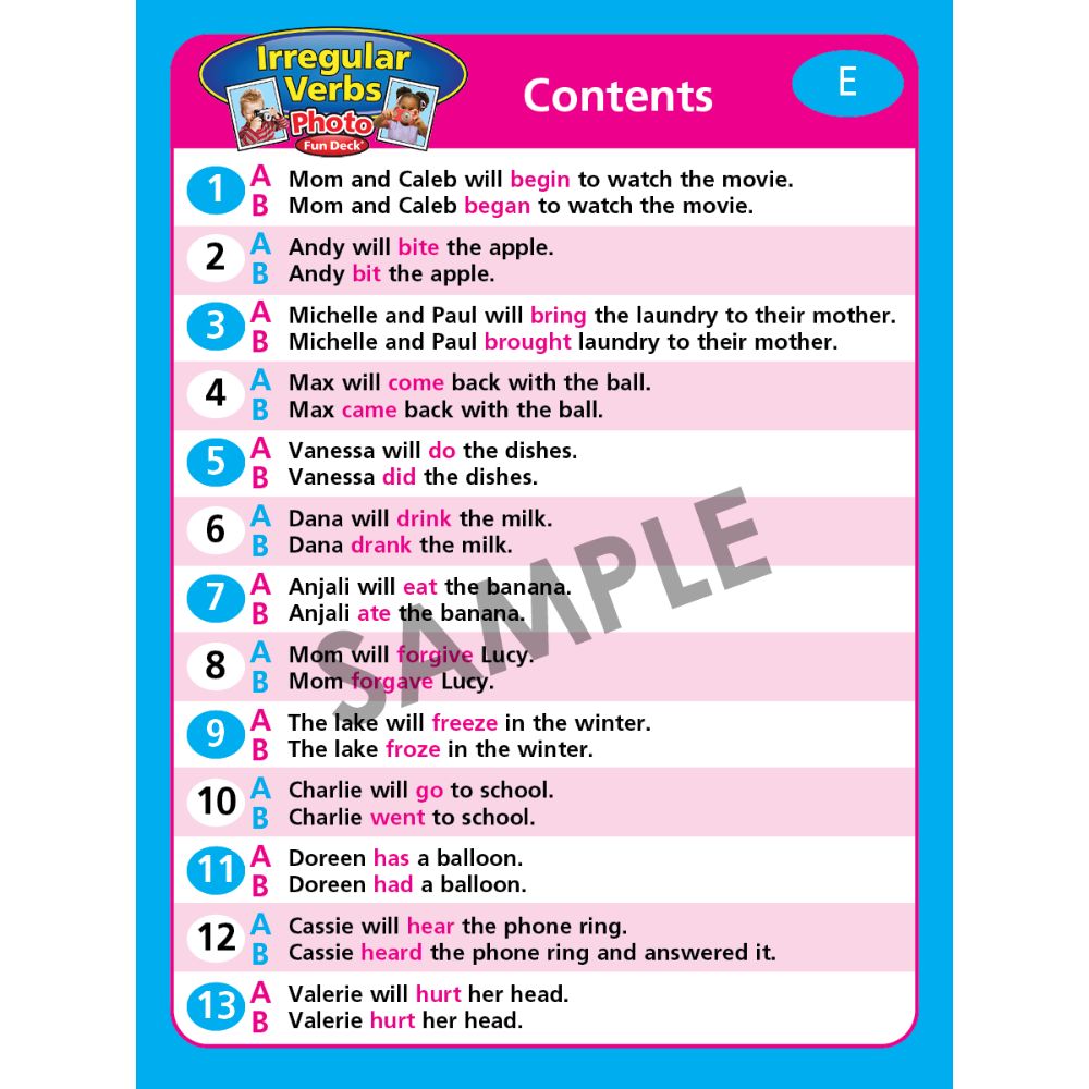Photo Irregular Verbs Fun Deck®