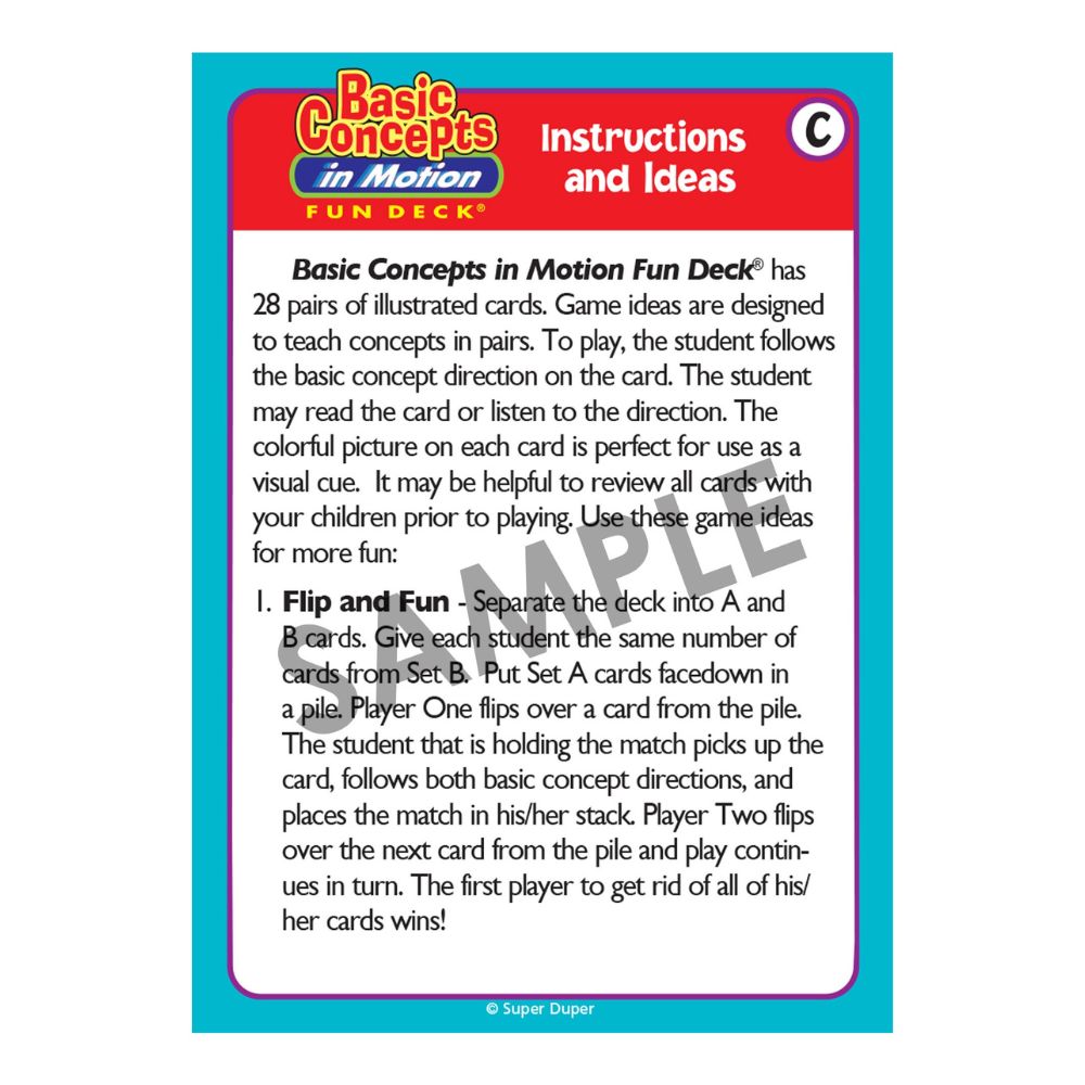 Basic Concepts In Motion Fun Deck