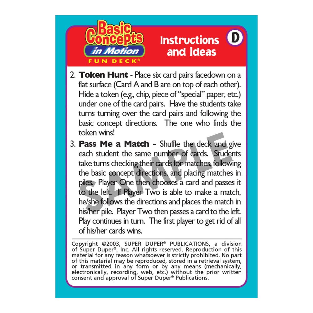 Basic Concepts In Motion Fun Deck