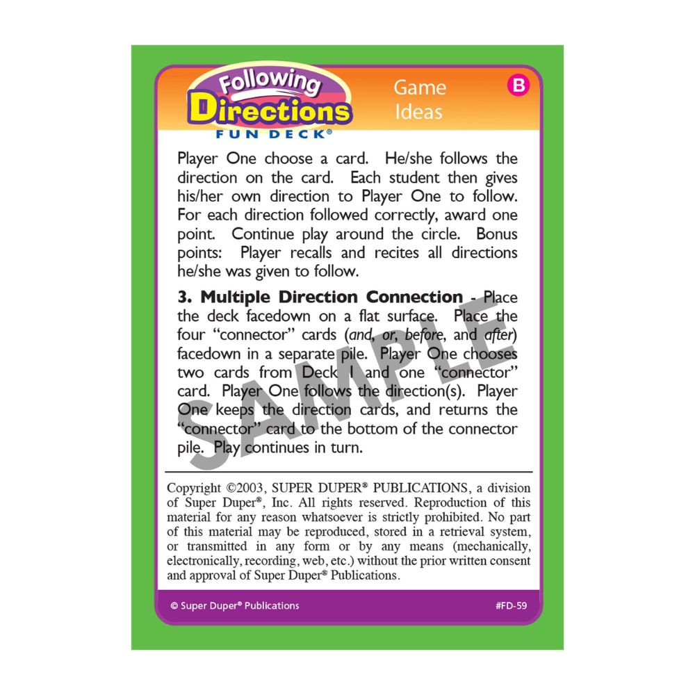 Following Directions Fun Deck®