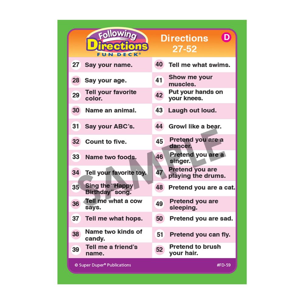 Following Directions Fun Deck®