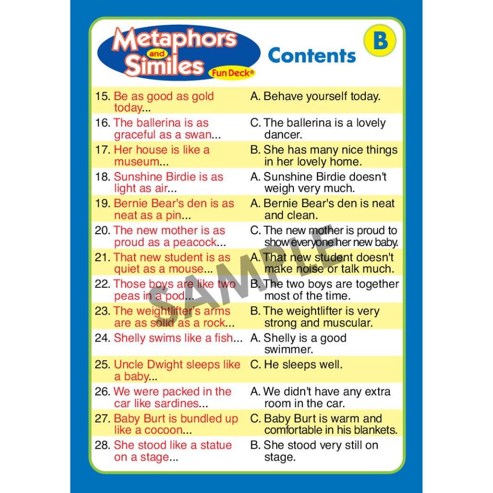 Metaphors & Similes Fun Deck®