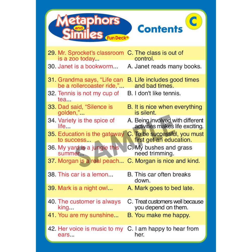 Metaphors & Similes Fun Deck®