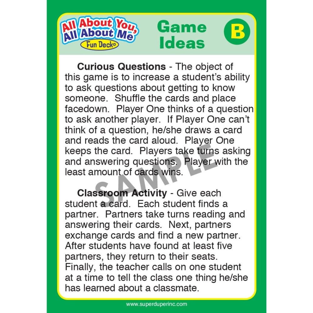 All About You, All About Me Fun Deck