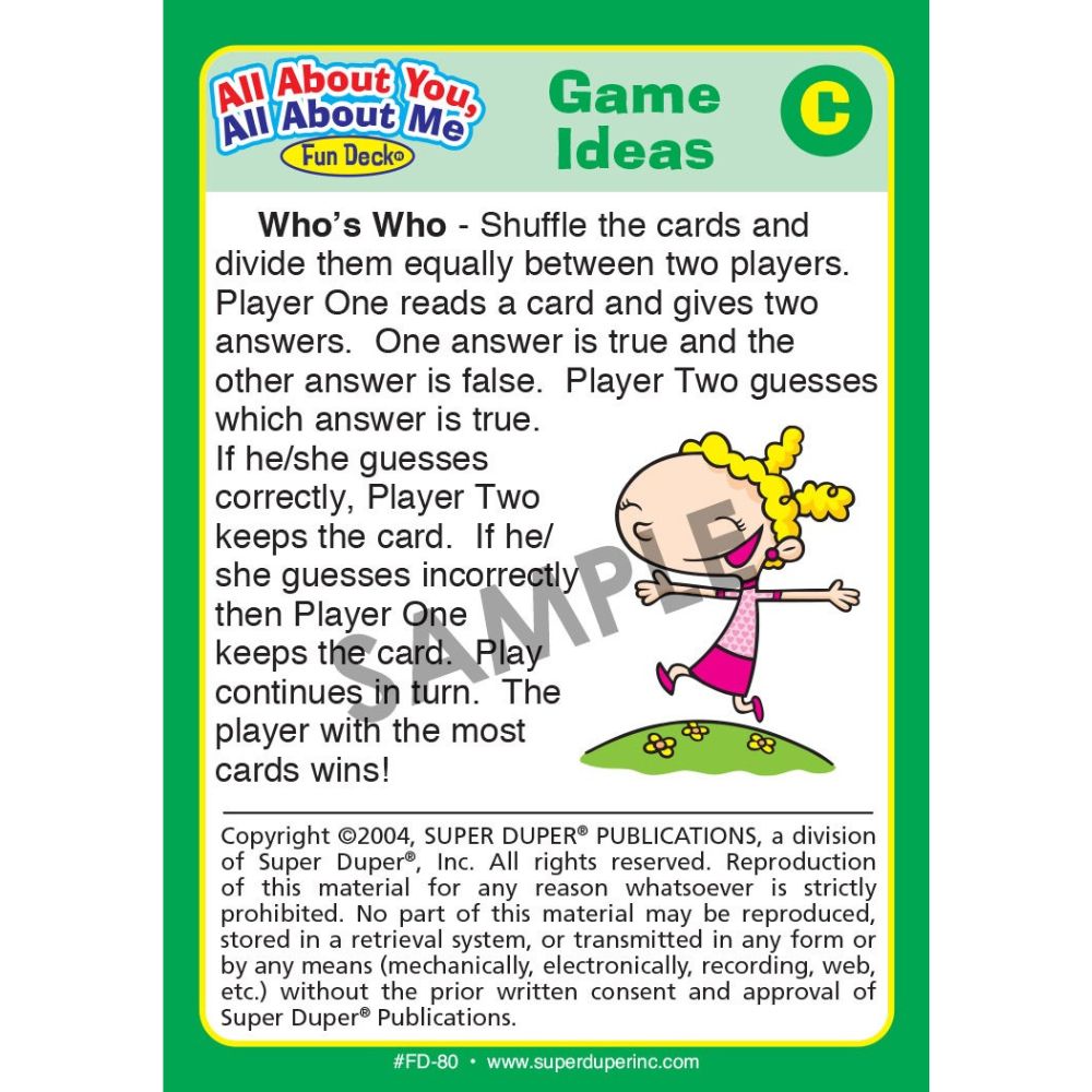 All About You, All About Me Fun Deck
