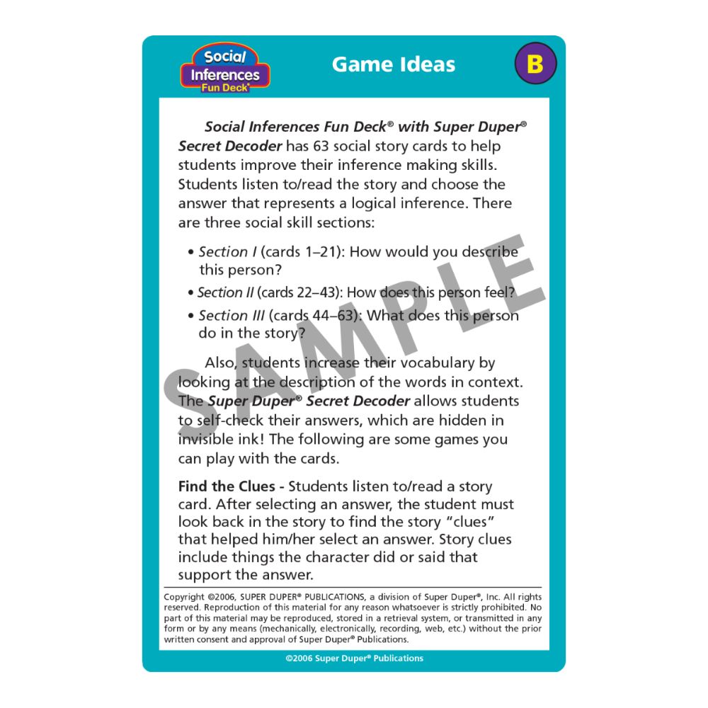 Social Inferences Fun Deck®