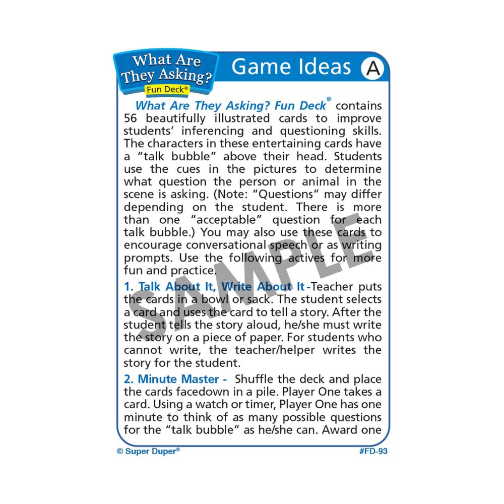 What Are They Asking? Fun Deck®