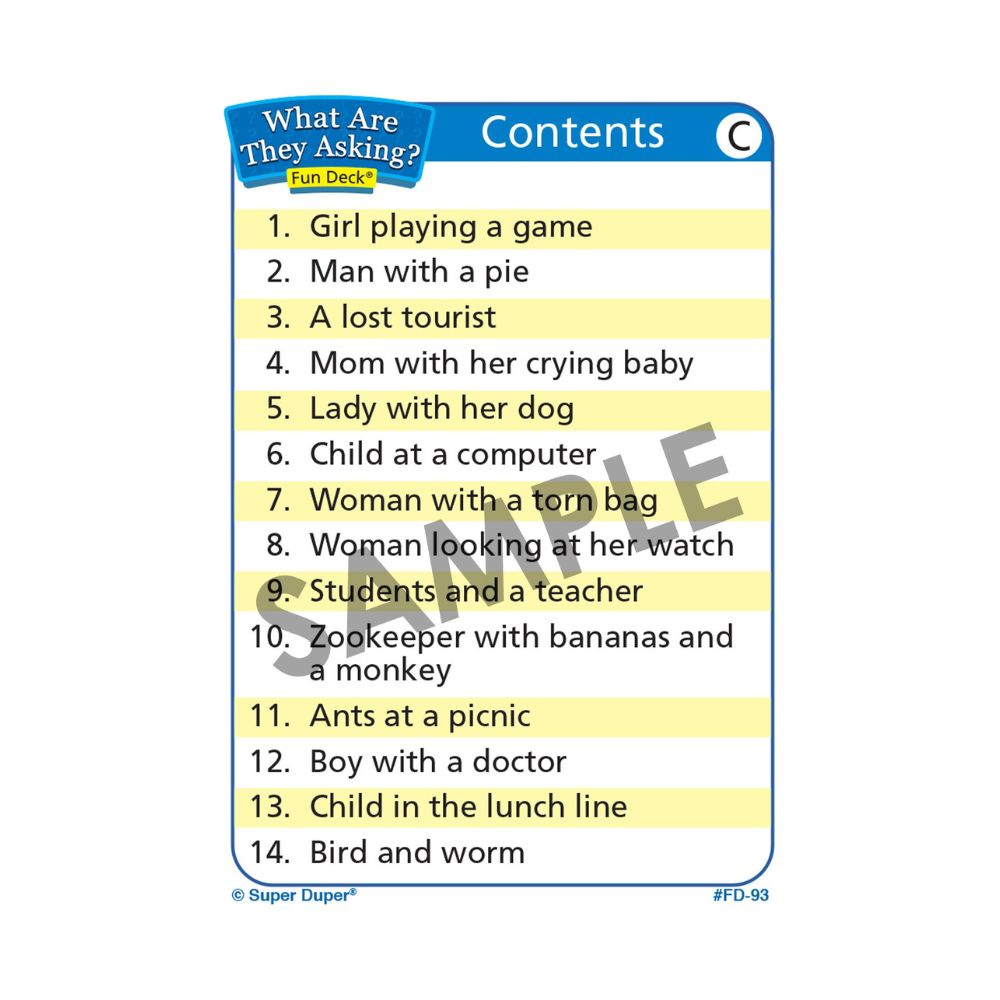 What Are They Asking? Fun Deck®