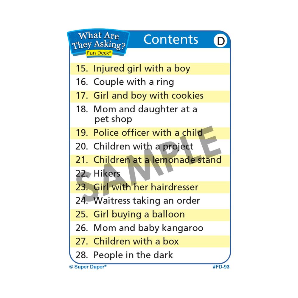 What Are They Asking? Fun Deck®