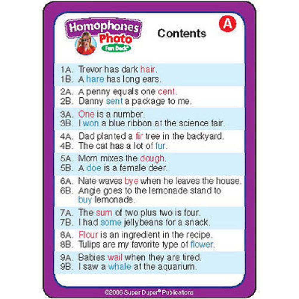 Homophones Photo Fun Deck®