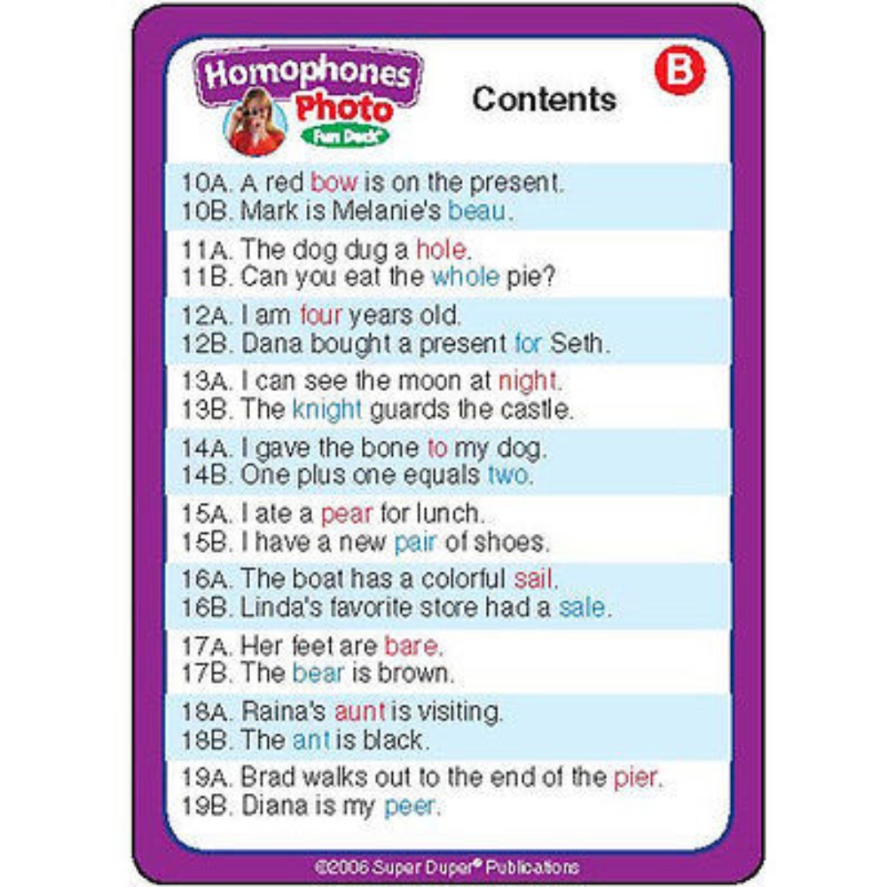 Homophones Photo Fun Deck®