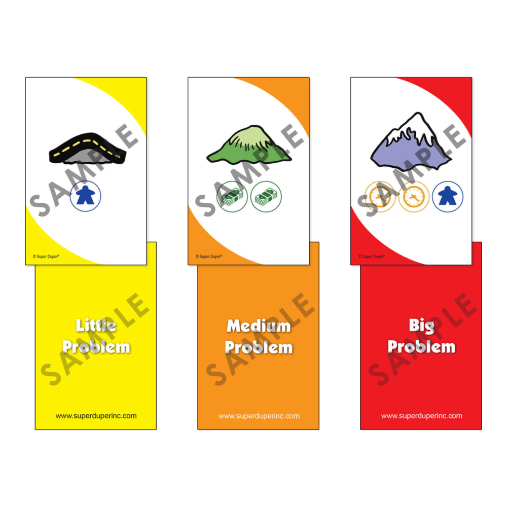 Social City® game board card samples: problem size