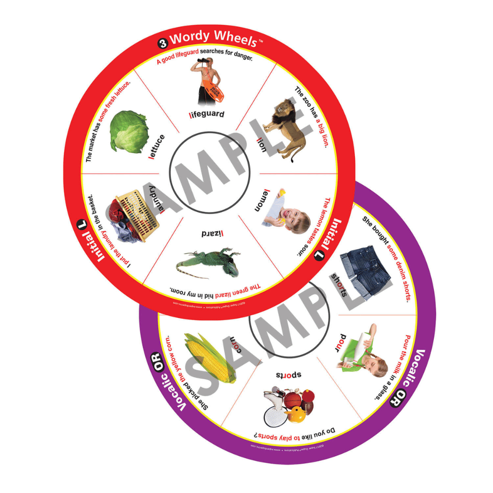 Webber® Wordy Wheels® (S/L/R and Vocalic R) sample wheels