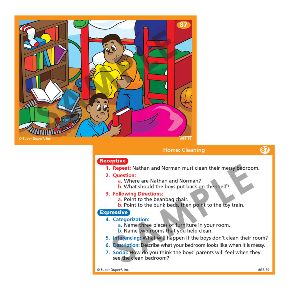 Pirate Talk® Board Game sample card: cleaning