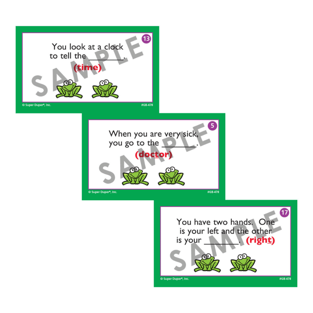 Hopping Frogs® Board Game vocabulary cards