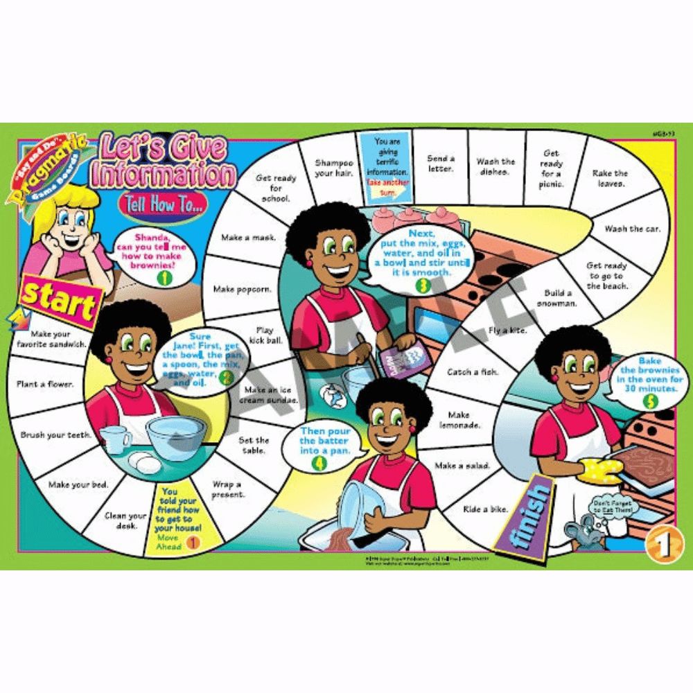 Positive Pragmatic® Game Boards "Let's Give Information" game board