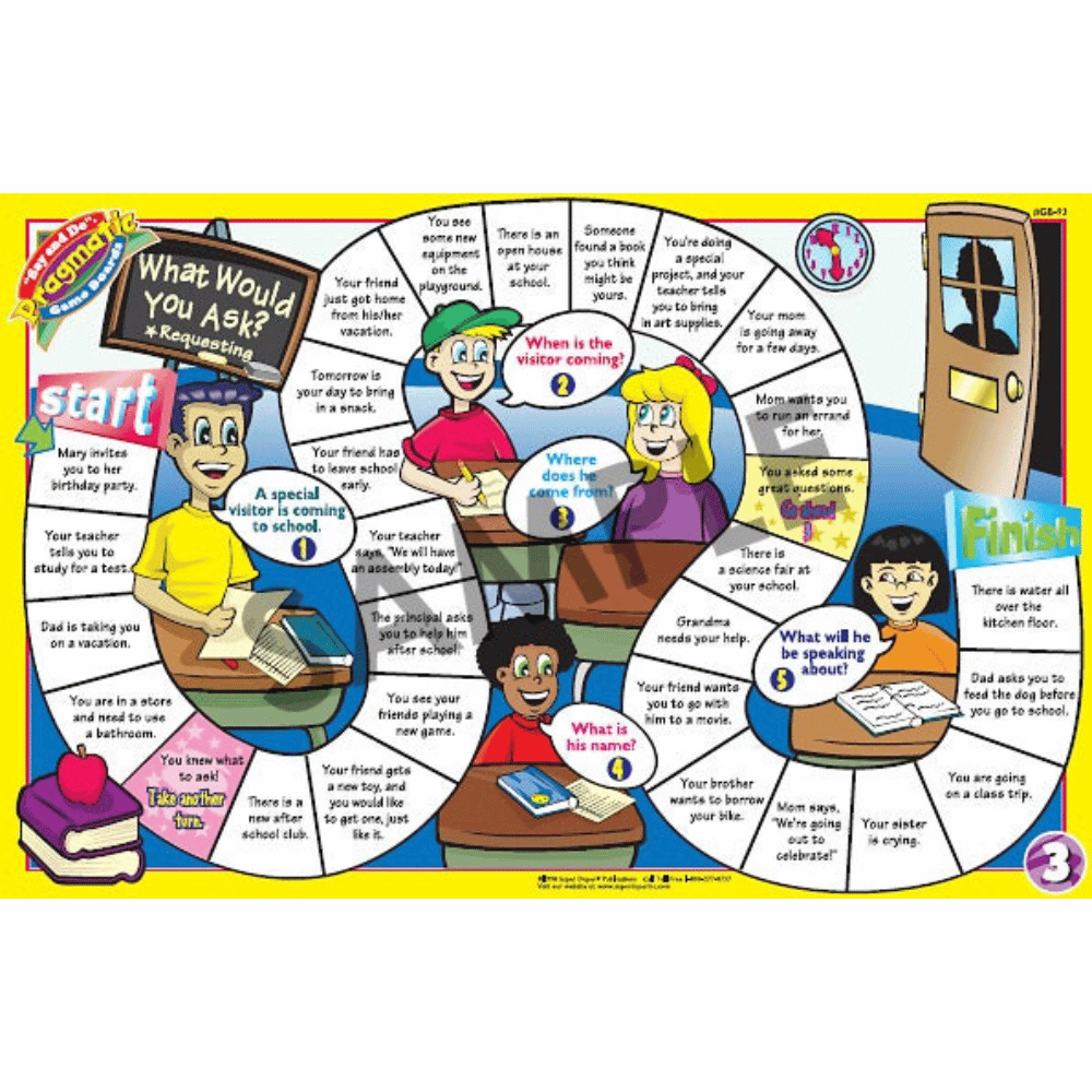 Positive Pragmatic® Game Boards "What Would You Ask?" game board